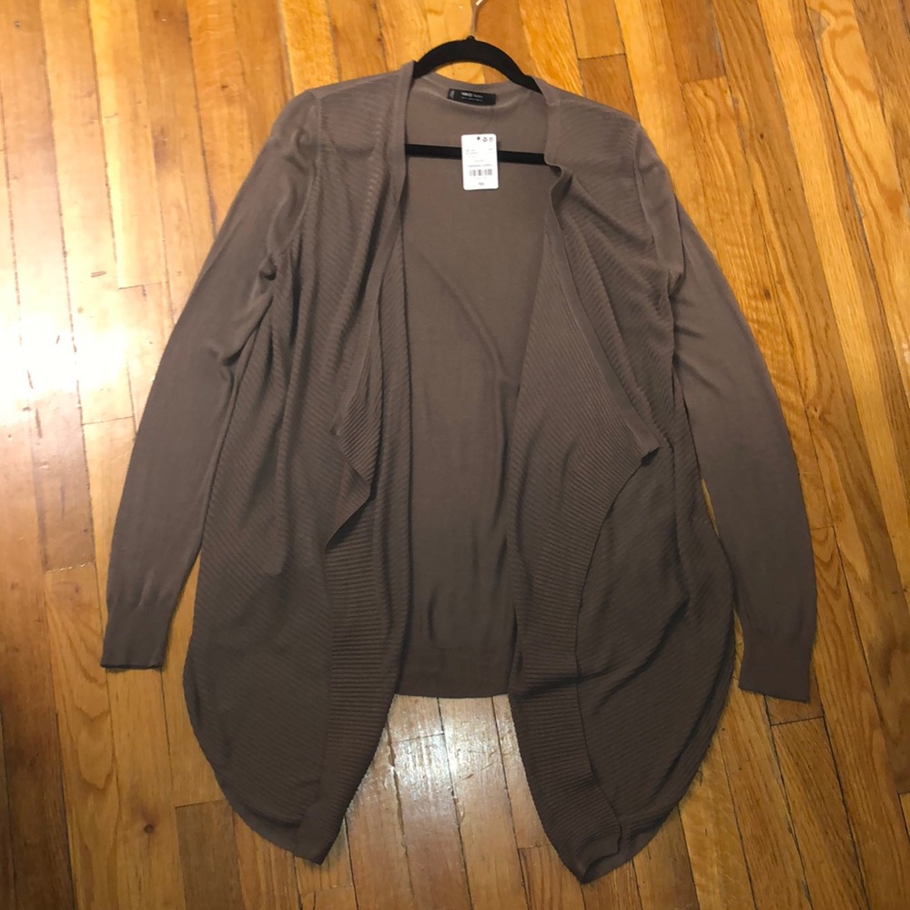 NWT Mango Brown Fine Knit Cardigan, M